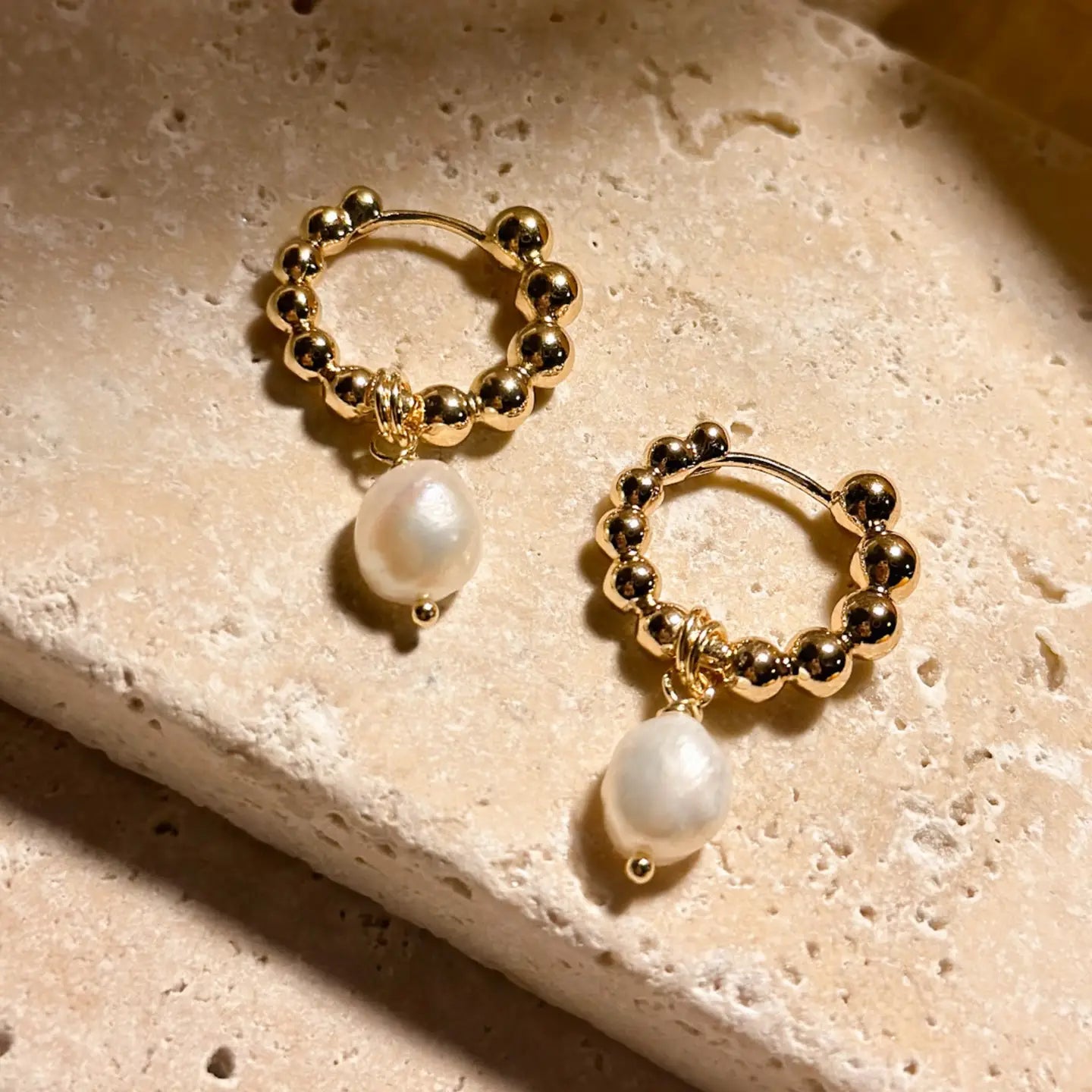 Bobble Pearl Hoops