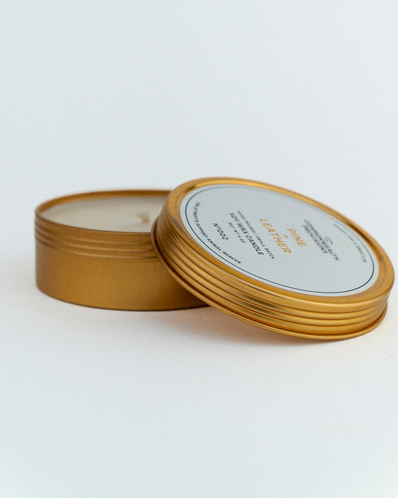 Pine + Leather Candle by Commonwealth Provisions