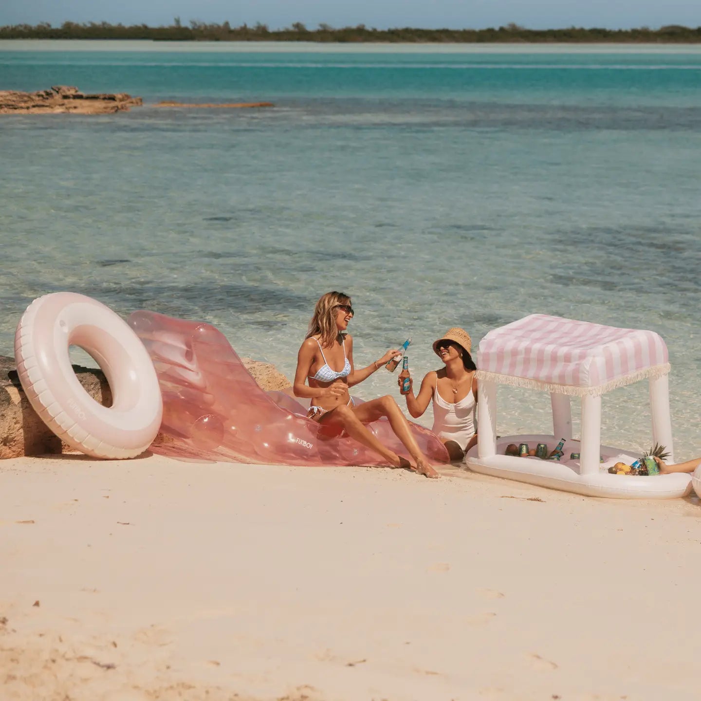 FUNBOY Pink Striped Tube Float
