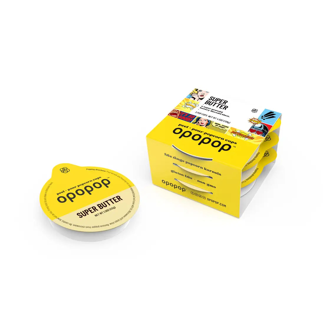 Opopop Super Butter Pop Cups Popcorn Kernels