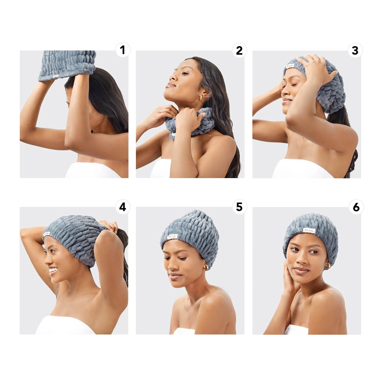 KITSCH Extra Wide Spa Headband - Misty Blue