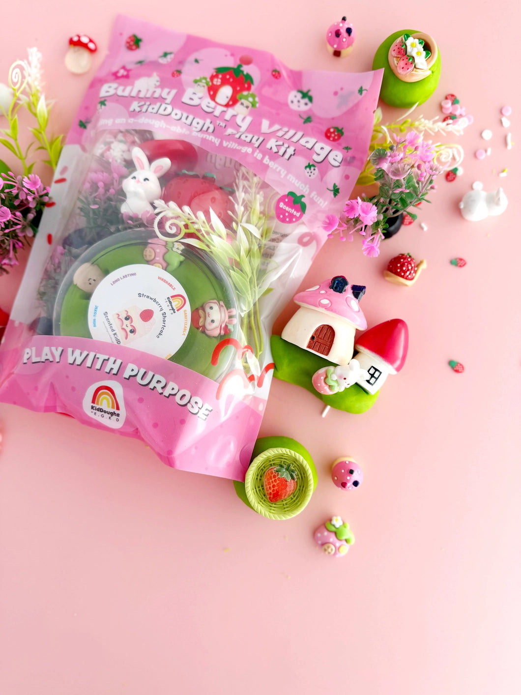 Earth Grown Bunny Berry Village Dough Kit