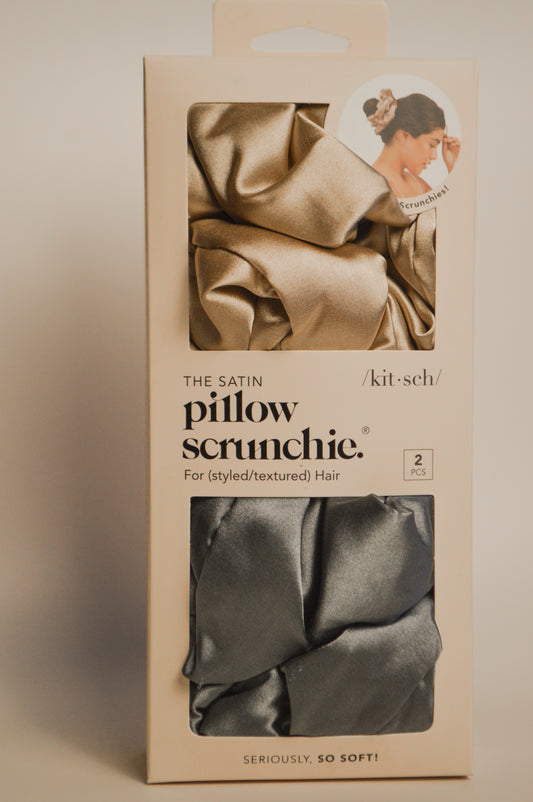 KITSCH Satin Sleep Pillow Scrunchies - 2 Piece Set
