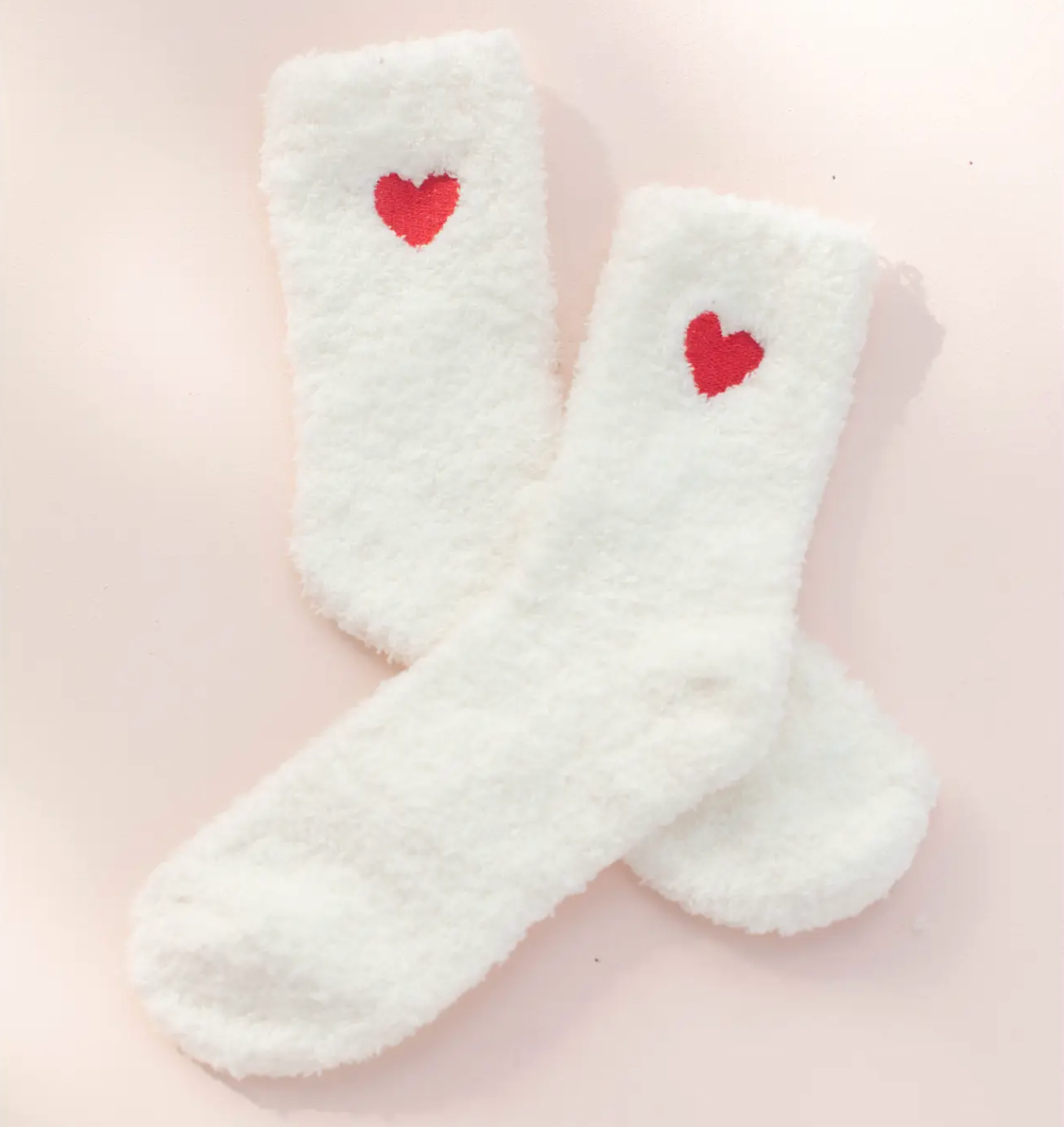 Fluffy Heart Socks by Paper & Ponia