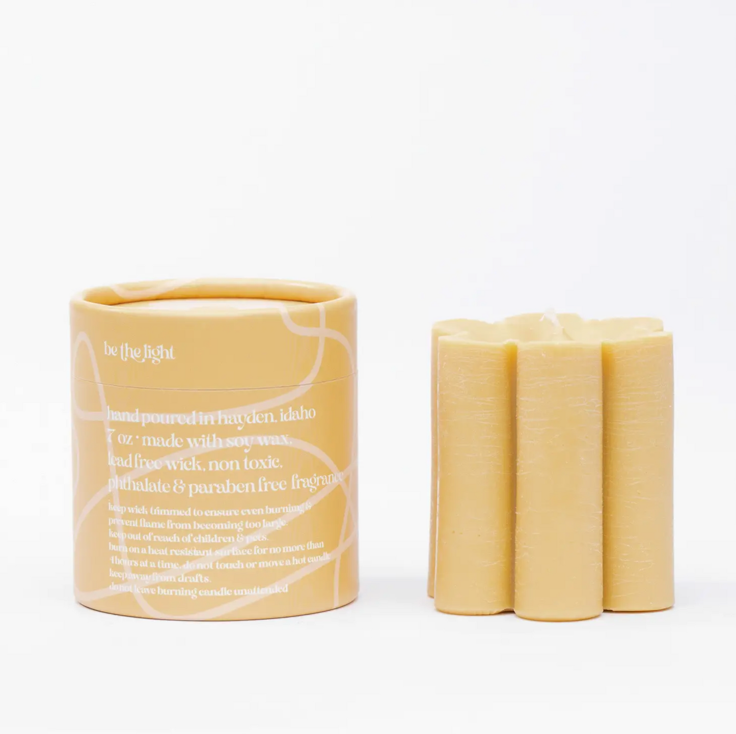 Ochre Daisy Pillar Candle by  Ginger June Candle Co.