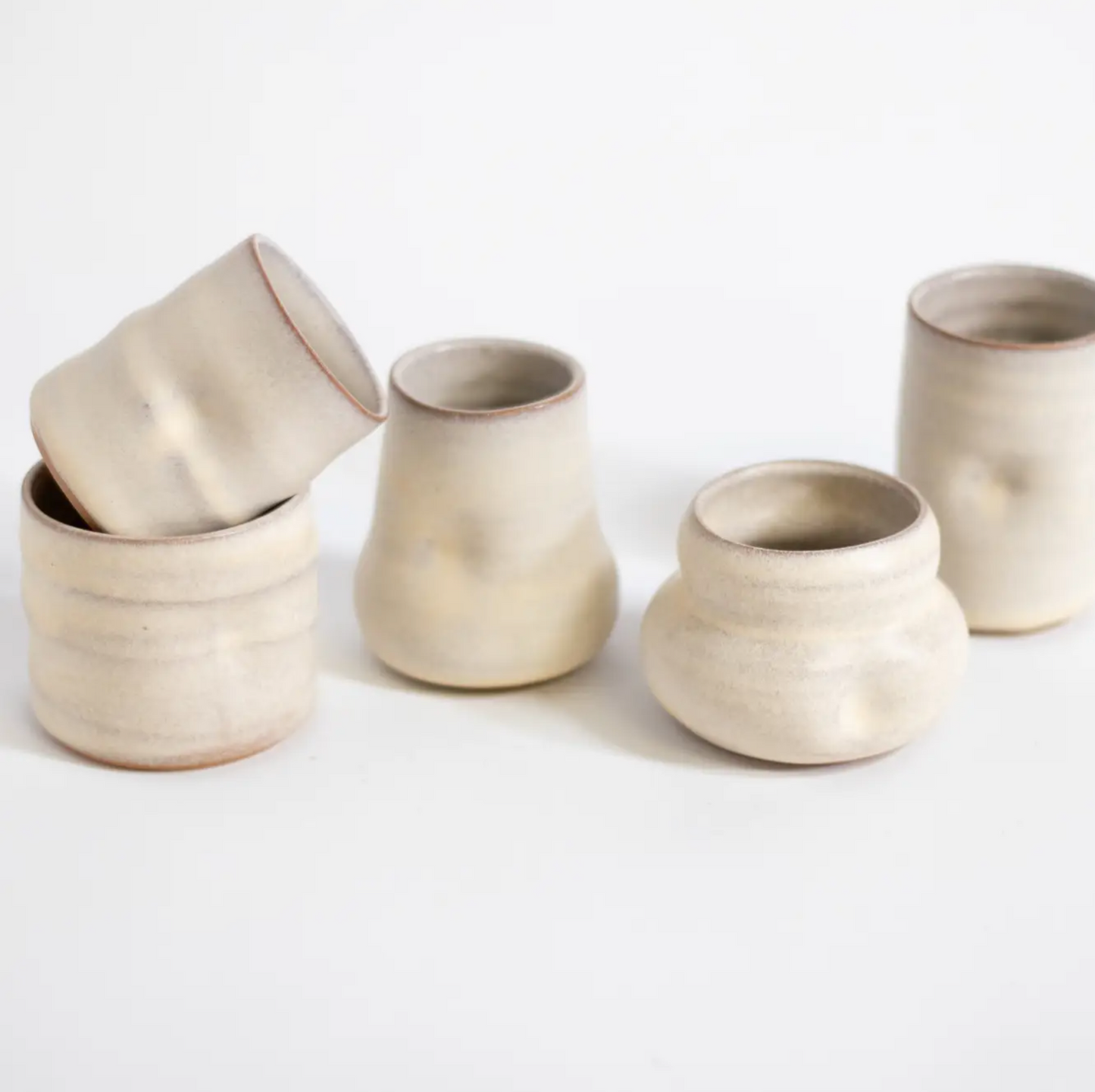 Little Sippers Cream Pottery Shot Cup by  Gravesco Pottery