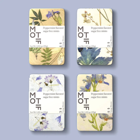 Motif Peppermints- Vintage Blooms (Set of 4)