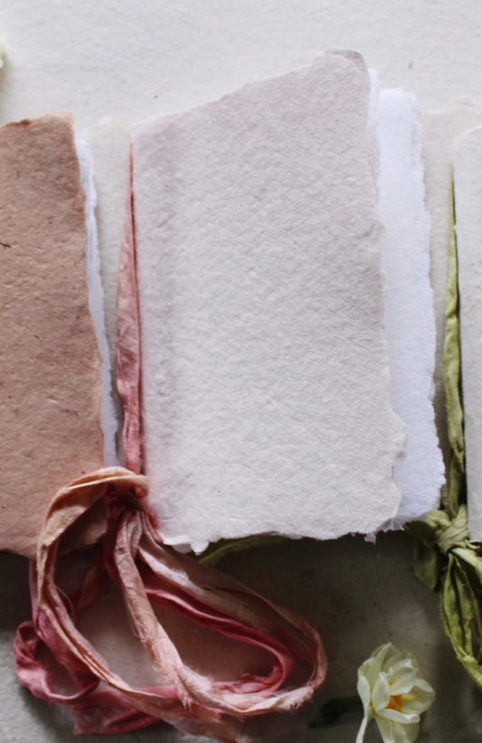 Farmette Notebook Ii - Blush Paper with Watermelon Pink Silk Ribbon