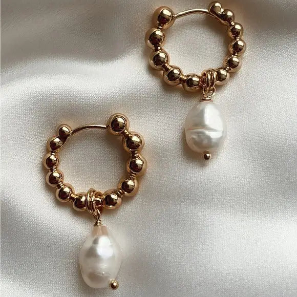 Bobble Pearl Hoops
