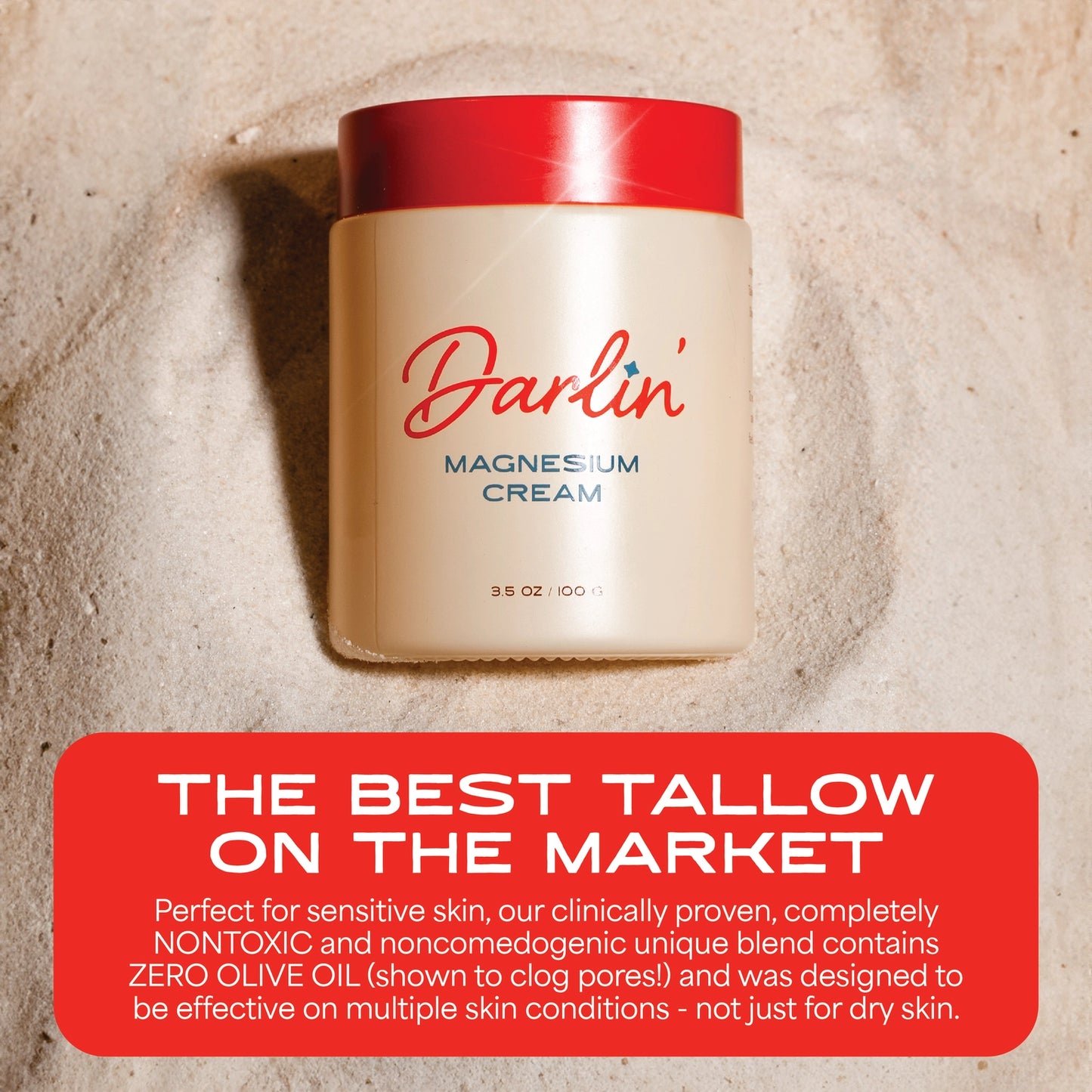 Darlin' Magnesium Cream Tallow | For Sleep, Sore Muscles + Balance