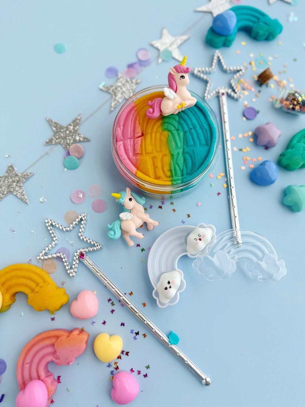 Earth Grown Unicorn Dough Play Kit - Rainbow Sherbet