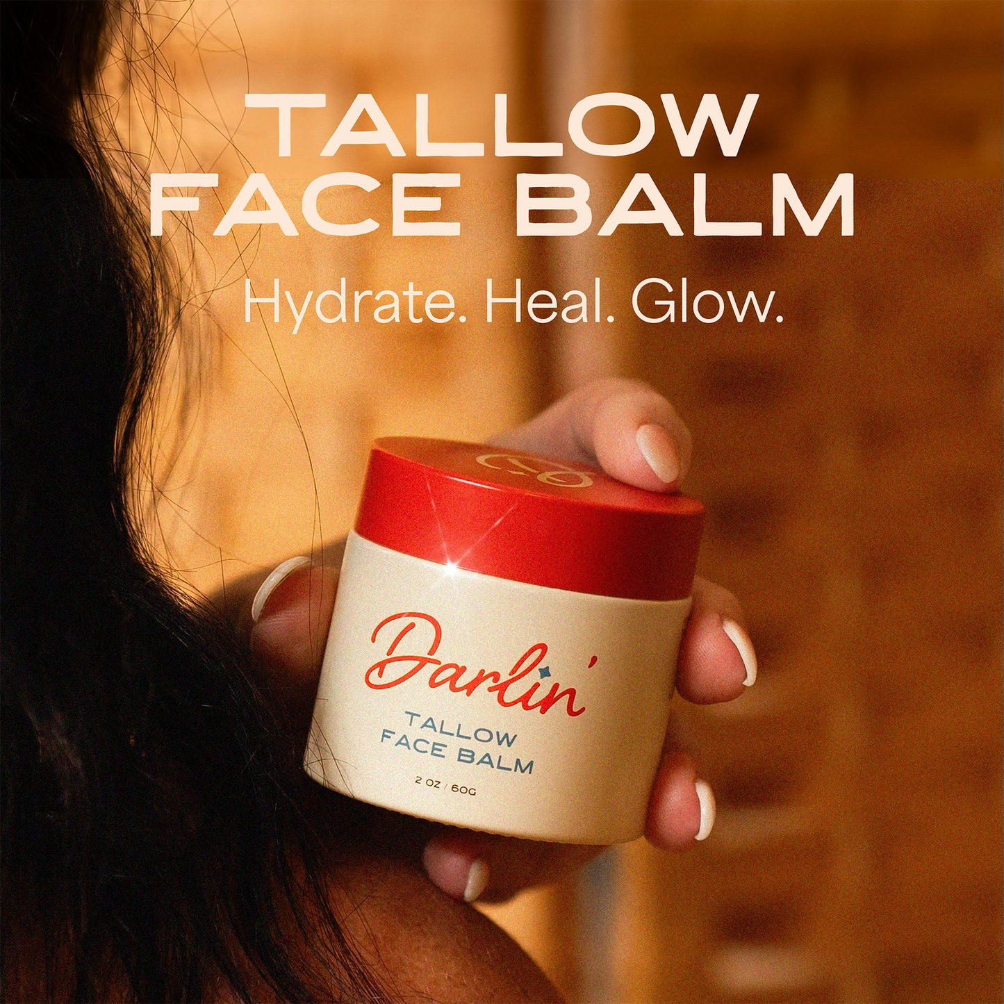 Darlin' skincare Tallow Face Balm, Natural Blue Tansy Skincare Moisturizer