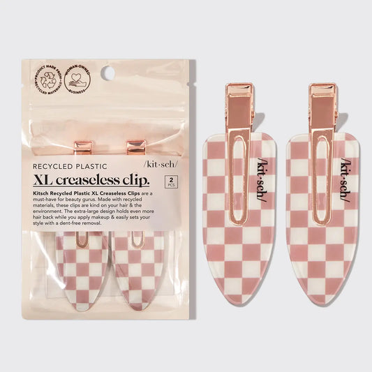 KITSCH Recycled Plastic XL Creaseless Clips 2 Piece Set - Terracotta