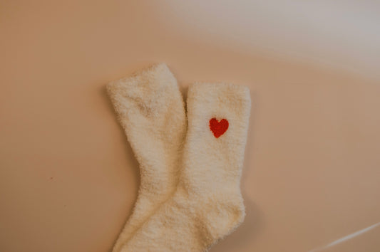 Fluffy Heart Socks