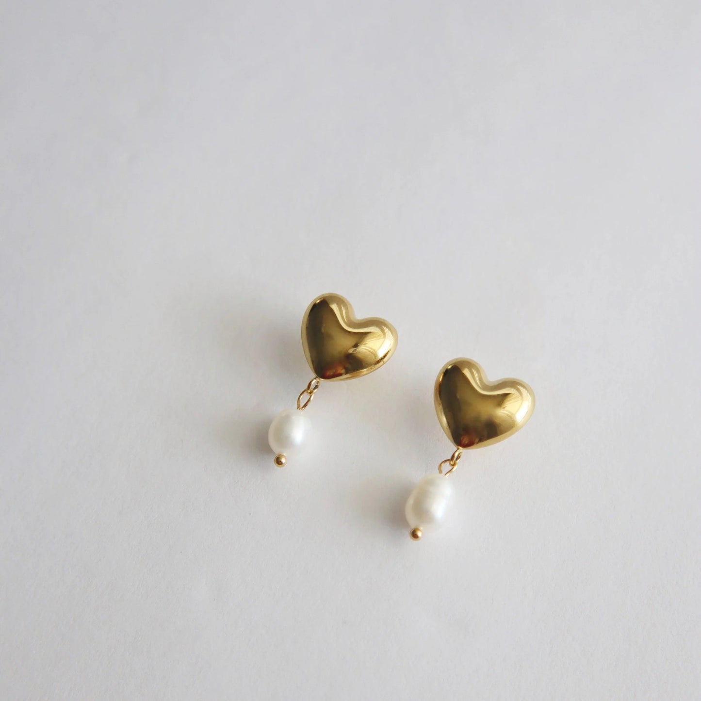 Valentina Heart Pearl Drop Earrings