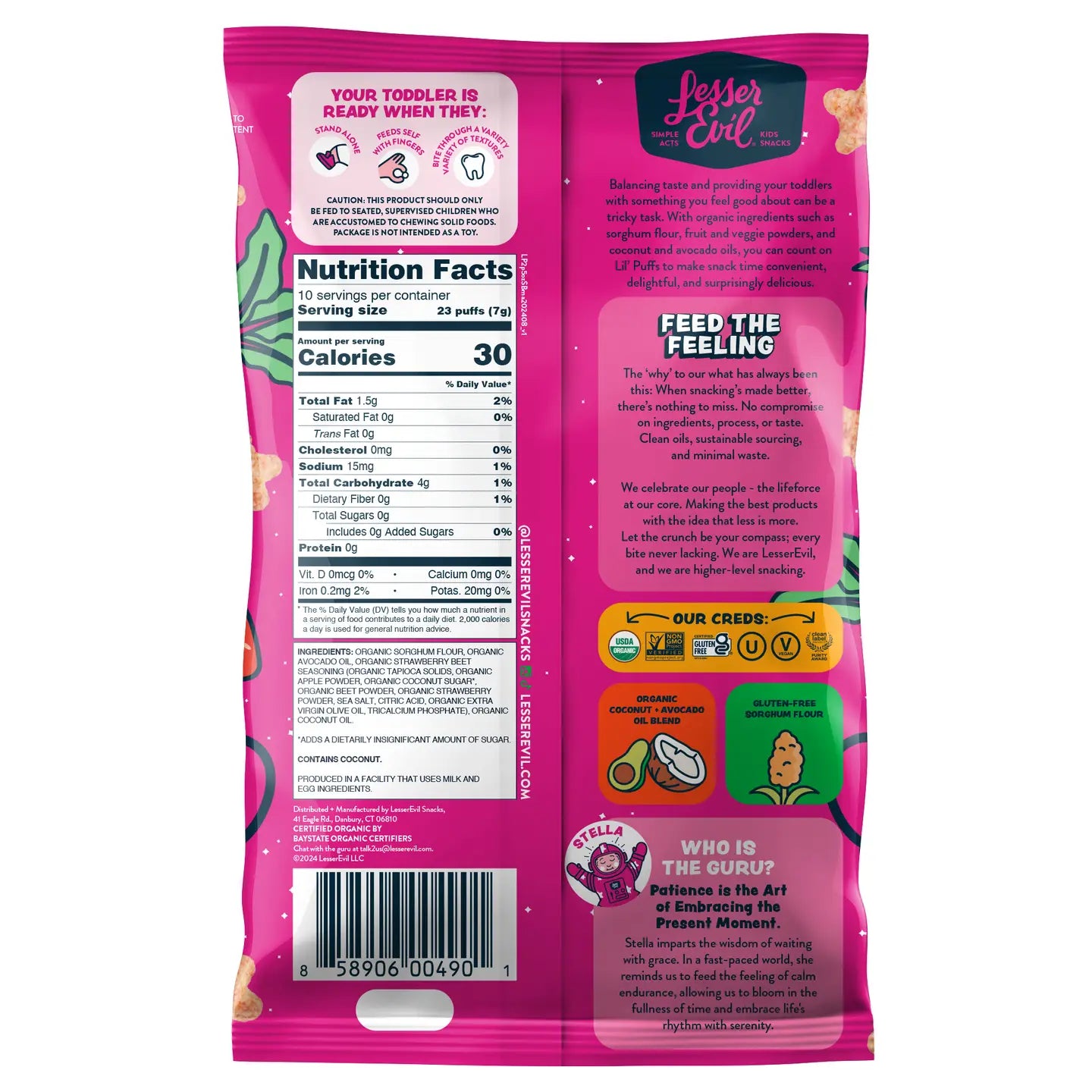 Lesser Evil- Lil' Puffs Sweet Beet