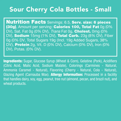 Sour Cherry Cola Bottle Candies by Candy Club