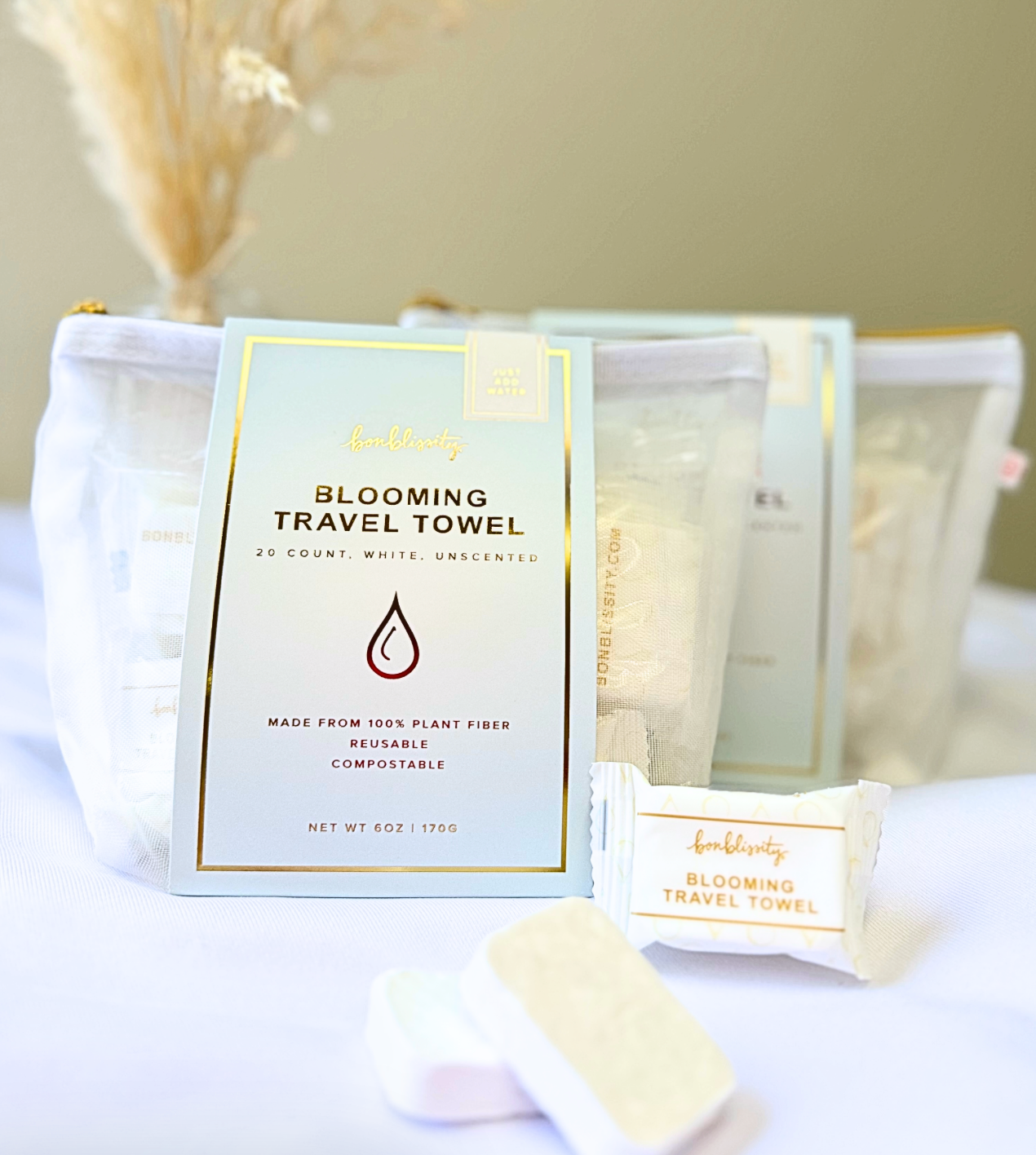 Bonblissity Travel Towel Pack- 20 Ct