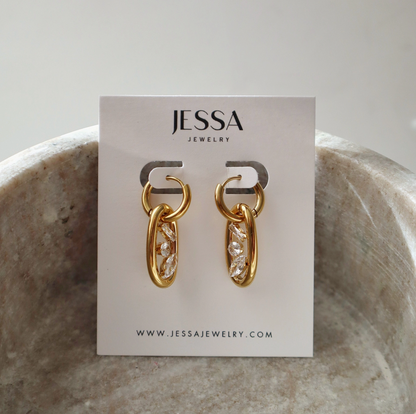 Florence Oval Drop Hoops