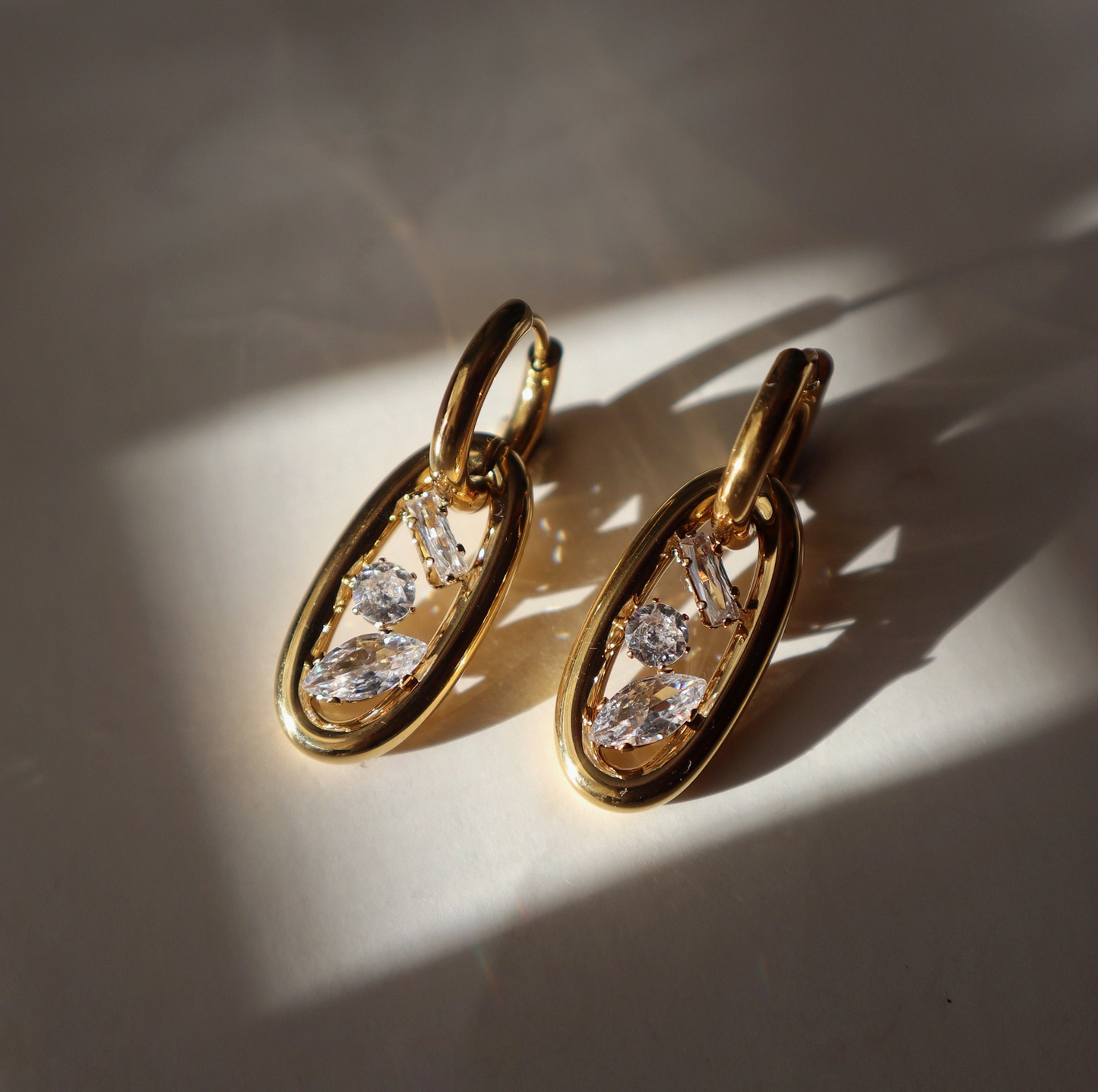 Florence Oval Drop Hoops