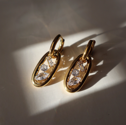 Florence Oval Drop Hoops