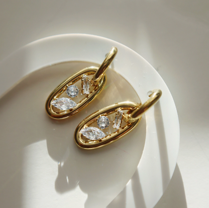 Florence Oval Drop Hoops