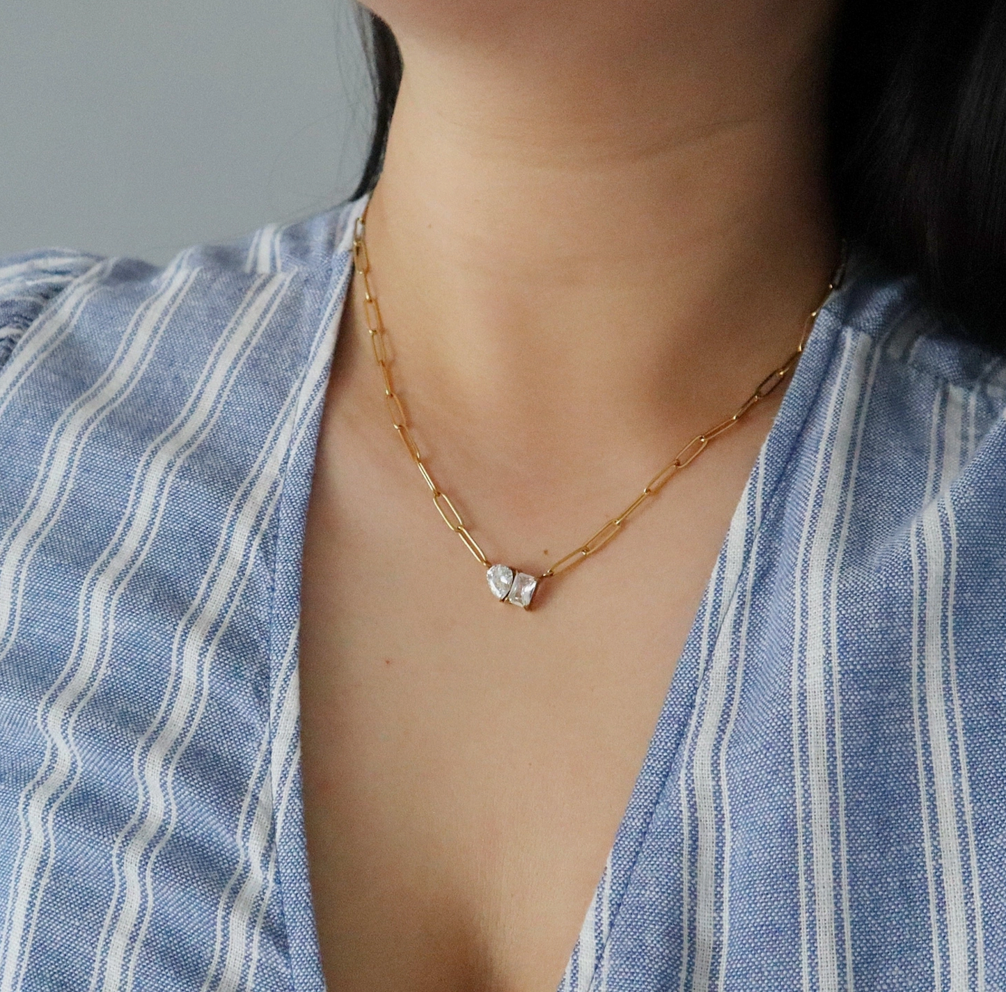 Toi Et Moi Paperclip Necklace
