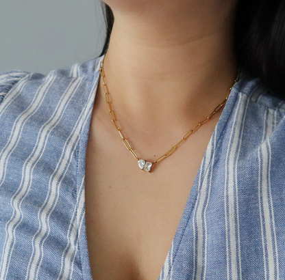 Toi Et Moi Paperclip Necklace