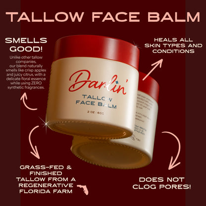 Darlin' skincare Tallow Face Balm, Natural Blue Tansy Skincare Moisturizer