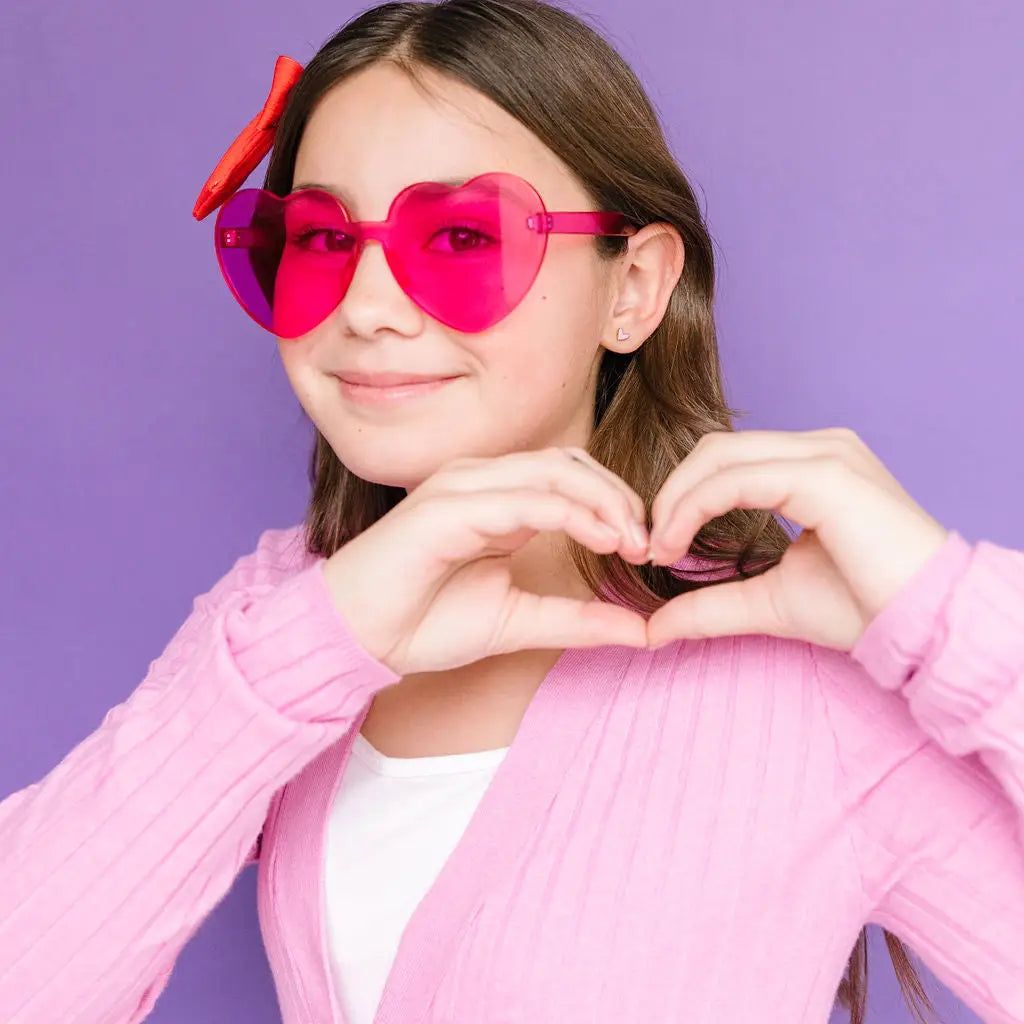 Pink Heart Stud Earrings