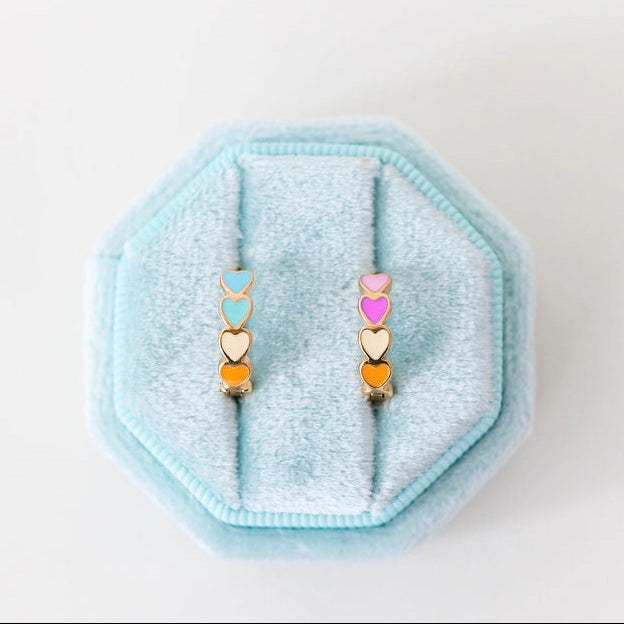 Heart Huggie Hoops