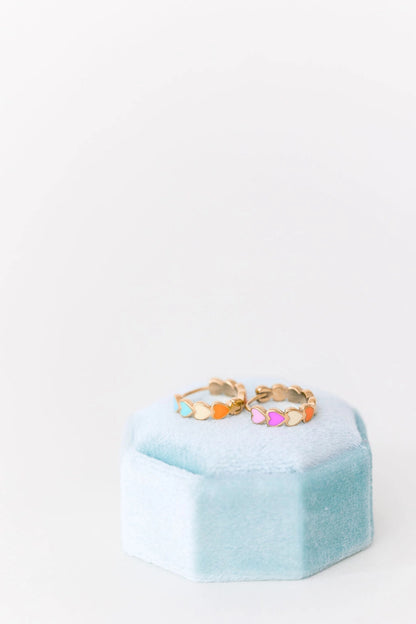 Heart Huggie Hoops