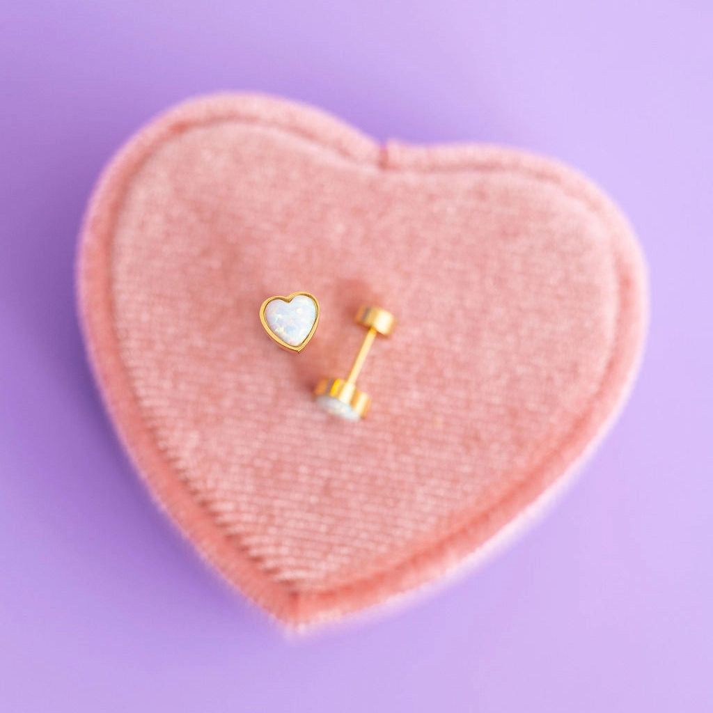 Opalite Heart Earrings