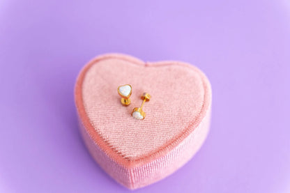 Opalite Heart Earrings