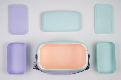 Polarbox® Urban Retro Cooler Bag Summer Sky Blue - Lilac